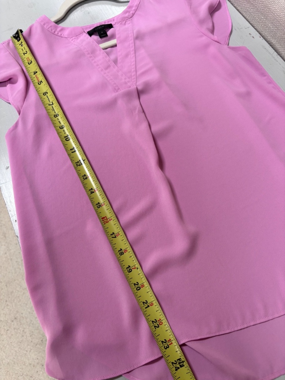 J. Crew Pink Raspberry Flutter sleeve Blouse Size 6 - Picture 6 of 8